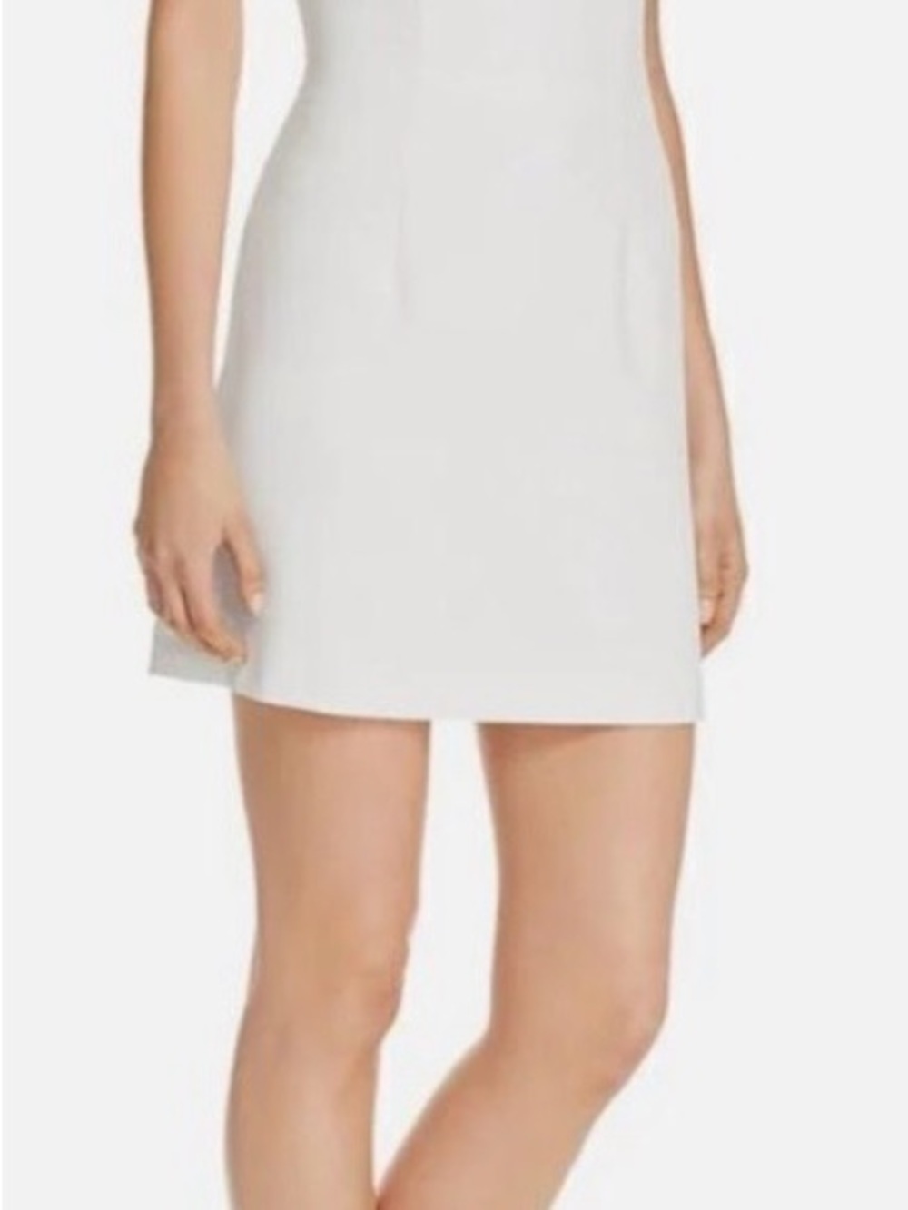 French Connection White Strapless A-Line Dress with Spaghetti Straps